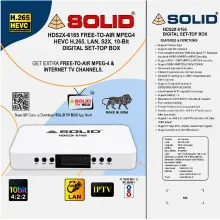 SOLID HDS2X-6165 DVB-S2X H.265 10-Bit HEVC Full HD Set-Top Box for DD Free Dish